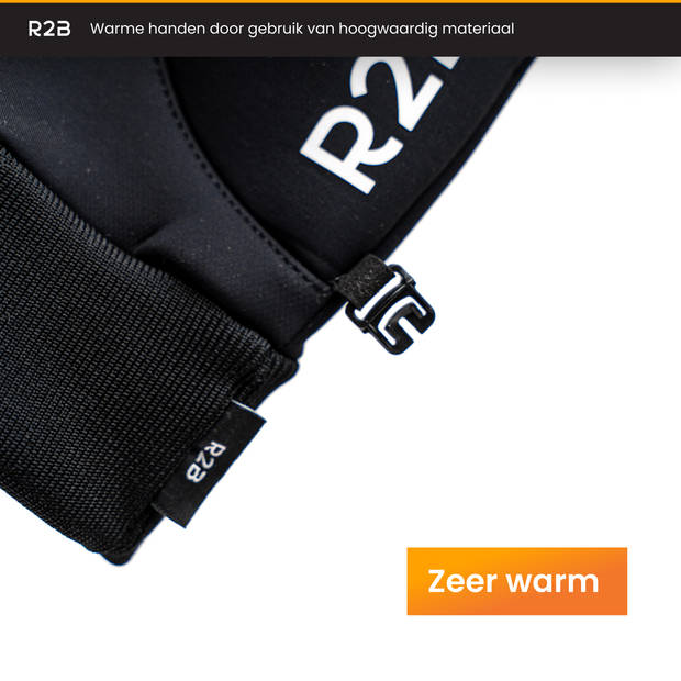 R2B Touchscreen Handschoenen Winter - Maat XXS - (Spat) Waterdichte Handschoenen Heren/Dames - Scooter/Fiets Model Gent