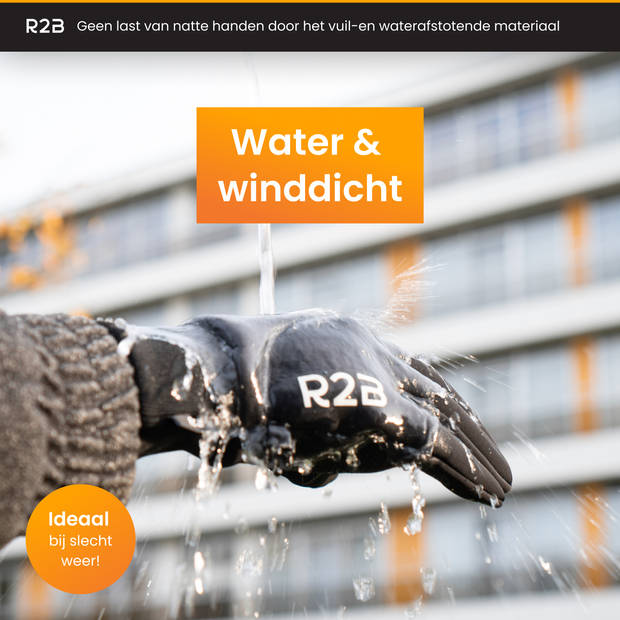 R2B Touchscreen Handschoenen Winter - Maat XXXL - (Spat) Waterdichte Handschoenen Heren/Dames - Scooter/Fiets Model Gent