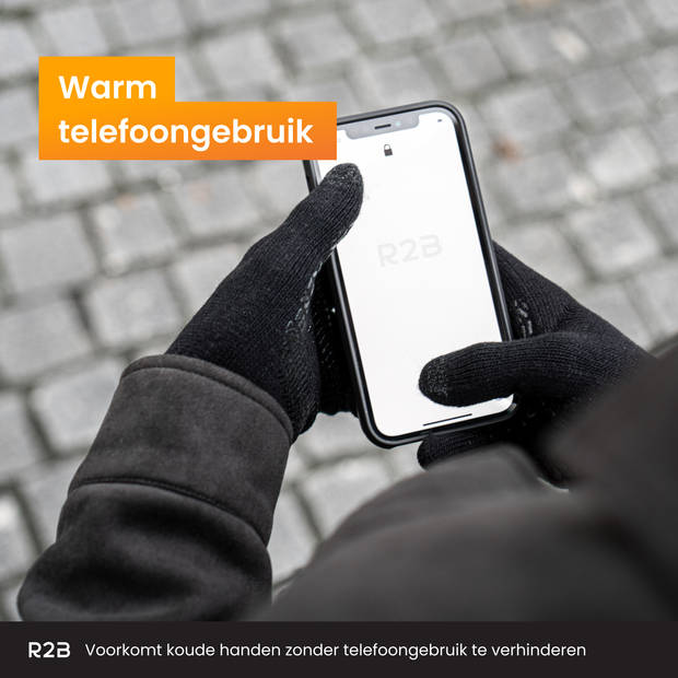 R2B® Touchscreen handschoenen heren / dames winter - Maat XL - Model Antwerpen - Scooter / Fiets / Wandelen