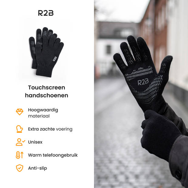 R2B® Touchscreen handschoenen heren / dames winter - Maat XL - Model Antwerpen - Scooter / Fiets / Wandelen