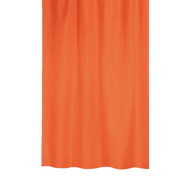 MSV Douchegordijn met ophangstang - uitschuifbaar 75-125 cm - oranje - 180 x 200 cm - polyester - Douchegordijnen