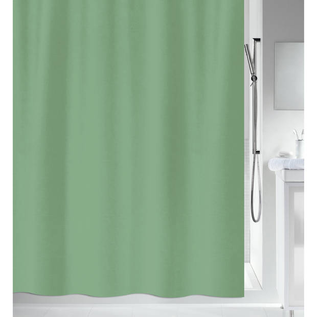 MSV Douchegordijn met ophangstang - uitschuifbaar 75-125 cm - groen - 180 x 200 cm - polyester - Douchegordijnen