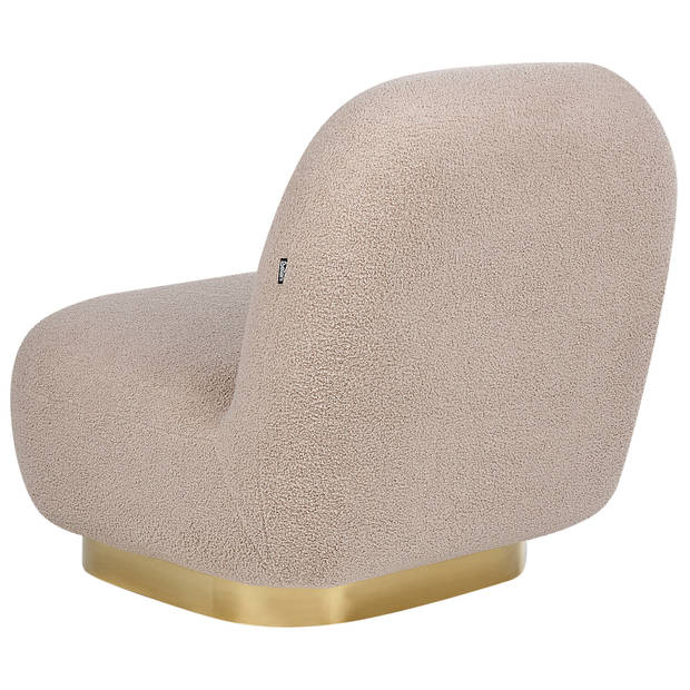 Beliani LOVIISA - Fauteuil-Beige-Bouclé