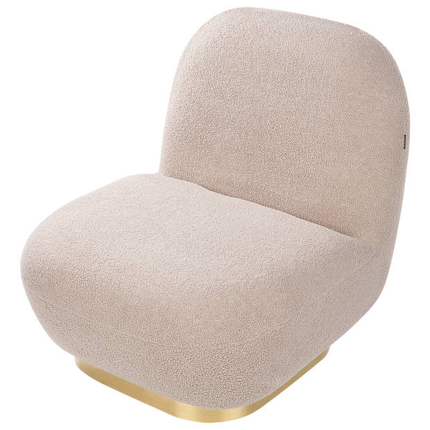 Beliani LOVIISA - Fauteuil-Beige-Bouclé