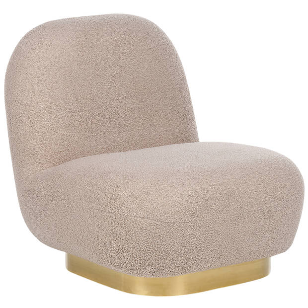 Beliani LOVIISA - Fauteuil-Beige-Bouclé