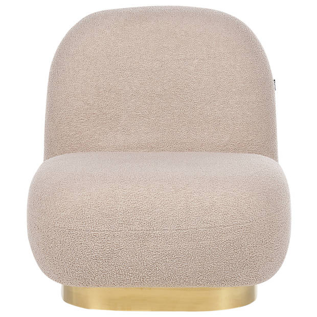 Beliani LOVIISA - Fauteuil-Beige-Bouclé