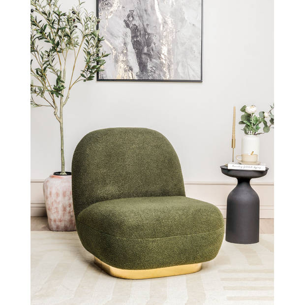 Beliani LOVIISA - Fauteuil-Groen-Bouclé