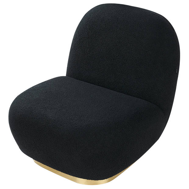 Beliani LOVIISA - Fauteuil-Zwart-Bouclé