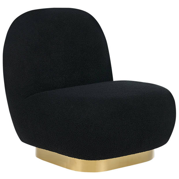 Beliani LOVIISA - Fauteuil-Zwart-Bouclé