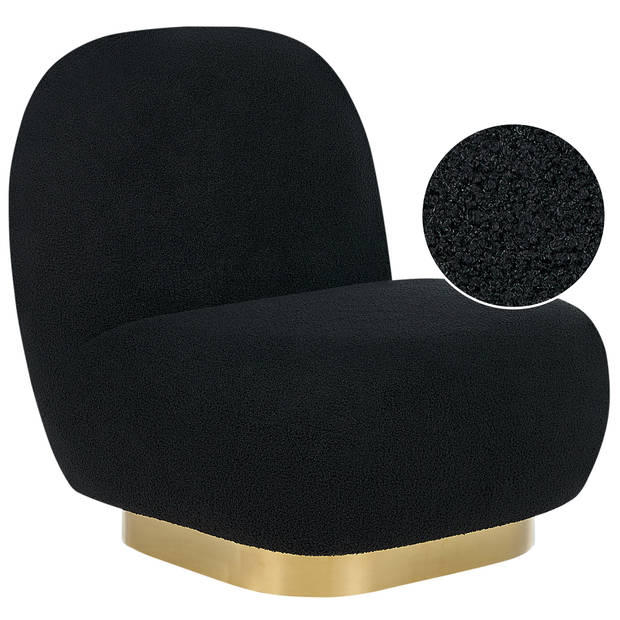 Beliani LOVIISA - Fauteuil-Zwart-Bouclé