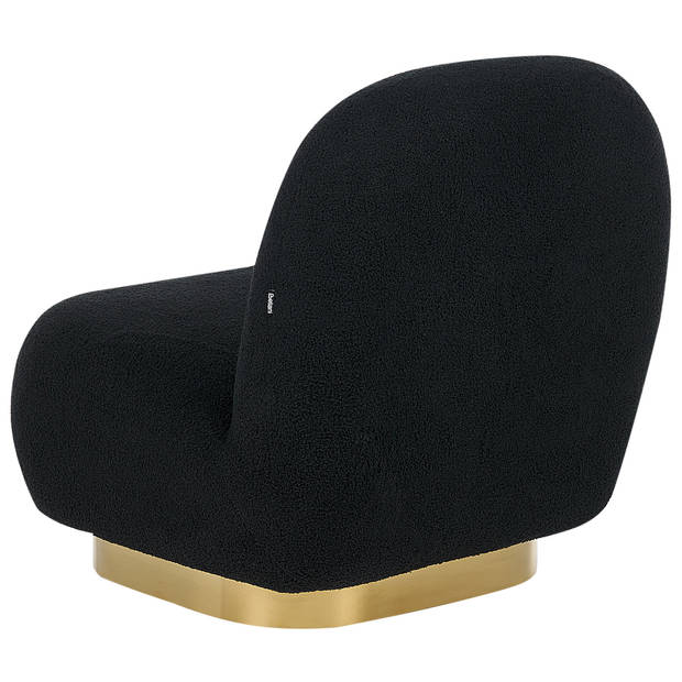 Beliani LOVIISA - Fauteuil-Zwart-Bouclé