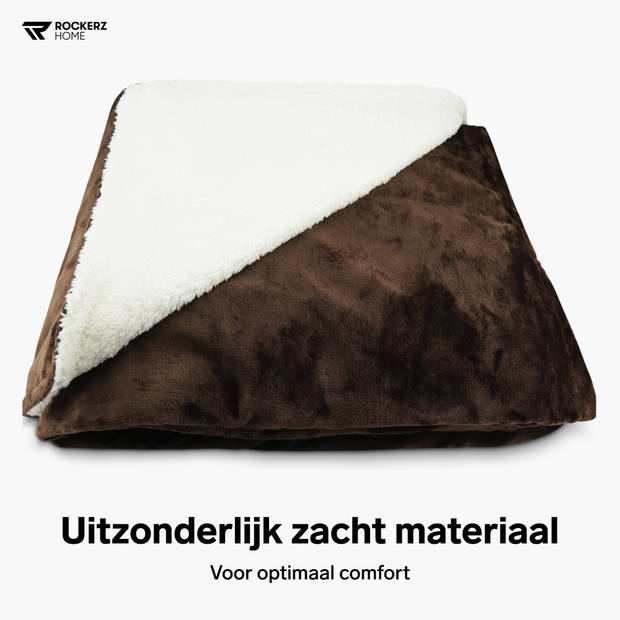 Elektrische deken - Afmetingen 200 x 180 cm - 9 warmtestanden - Automatische uitschakeling - XL snoer - Bruin
