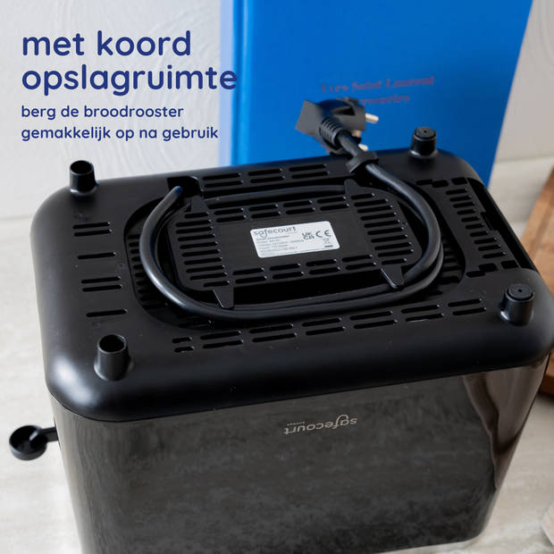 Safecourt Kitchen Broodrooster - Smart broodrooster met display - Toaster - 920 watt - Zwart