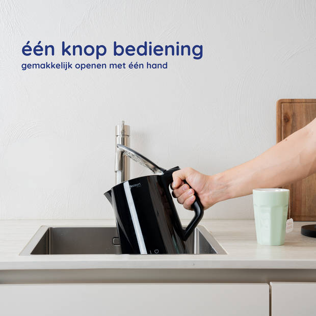 Safecourt Kitchen waterkoker - Smart Waterkoker met 5 temperatuurinstellingen - 1,7 Liter - Zwart