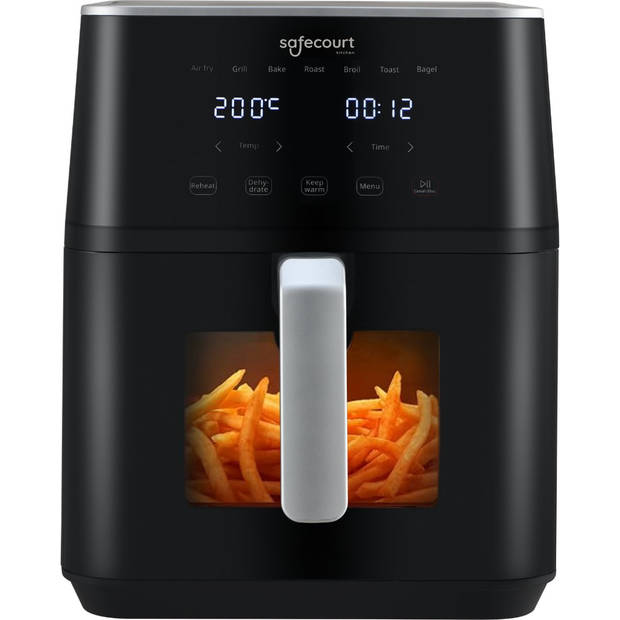 Safecourt Kitchen Airfryer XXL - Heteluchtfriteuse - 1800W - 7L Inhoud - 40ºC tot 200ºC - Zwart