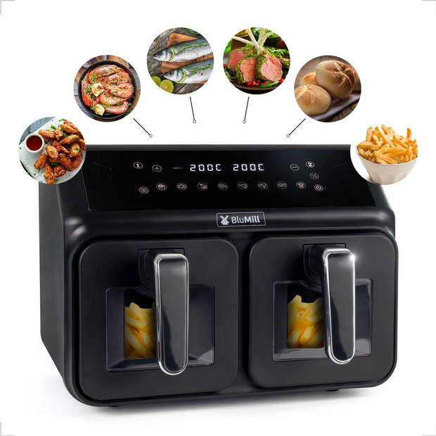 BluMill Dual Airfryer met doorkijkvenster