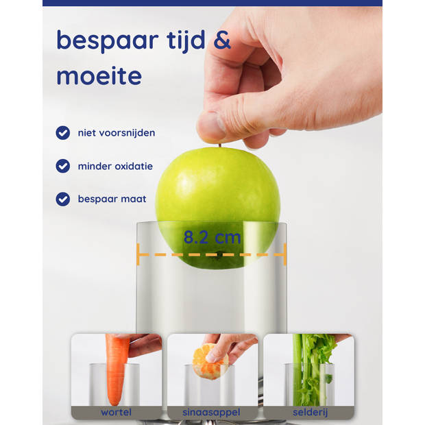 Safecourt Kitchen Sapcentrifuge - Juicer voor Groenten & Fruit - Grote Vulopening - 3 snelheden - 1200 Watt