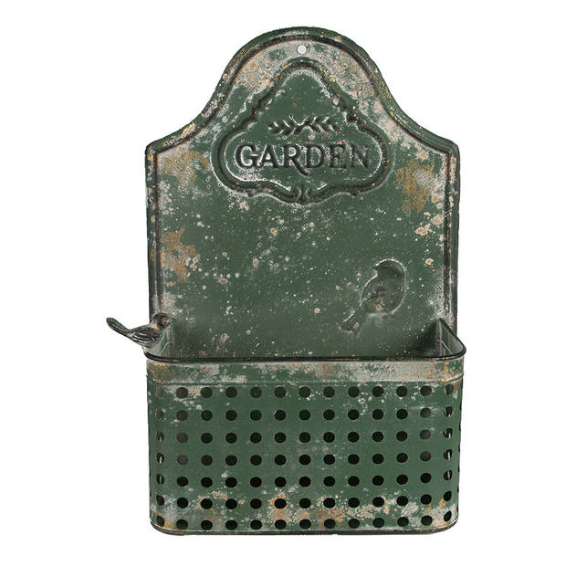 Clayre & Eef Planthouder 29x13x45 cm Groen Metaal Rechthoek Tuindecoratie Groen Tuindecoratie