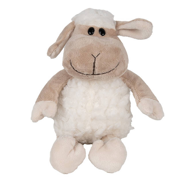 Clayre & Eef Knuffel Schaap 10x15x19 cm Wit Pluche Wit