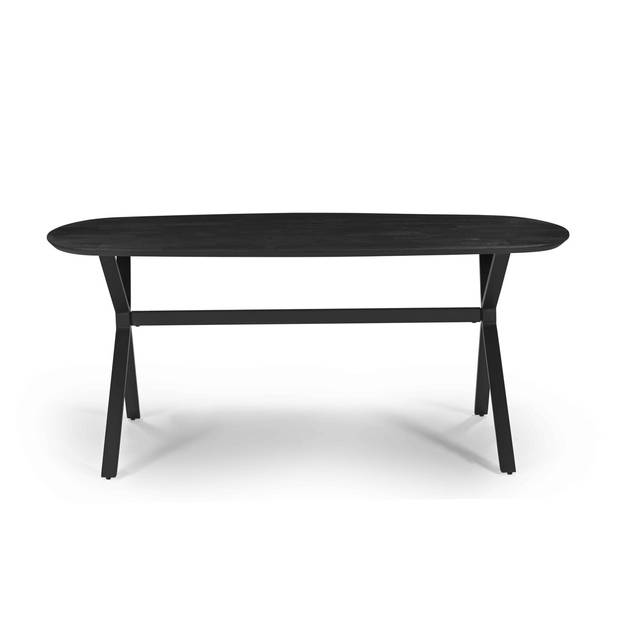 Giga Meubel - Eettafel 180cm - Deens Ovaal - Zwart Mangohout - Famke