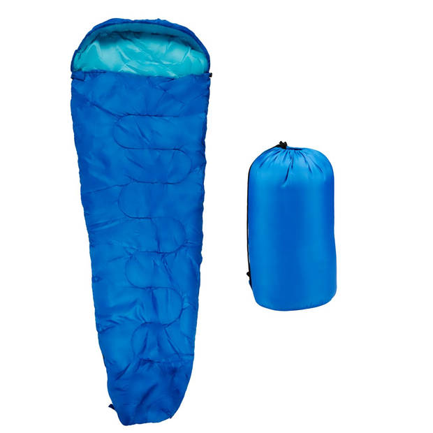 Camp Active Mummy Slaapzak - Zomerslaapzak voor 5°C tot 10°C - 210 x 80 cm - Blauw