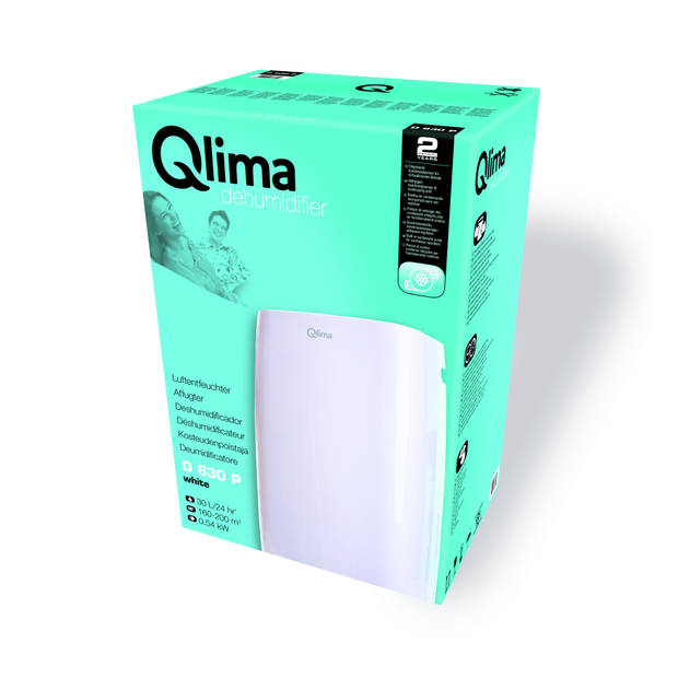 Qlima D 630P Smart Wifi Luchtontvochtiger - Wit/Zwart - 30 L/Dag - Fluisterstil