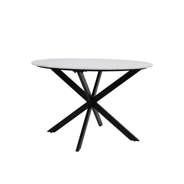 Light&living Eettafel Ø120x78 cm TOMOCHI marmer wit+zwart