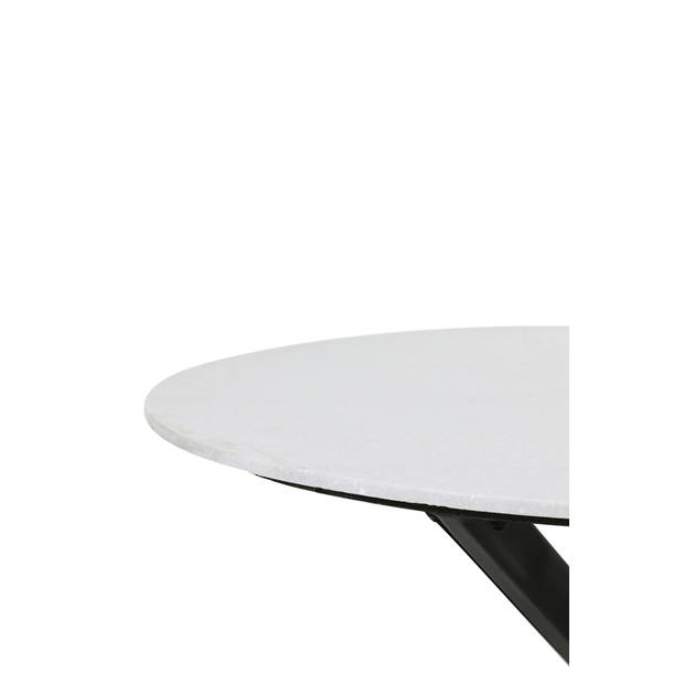 Light&living Eettafel Ø120x78 cm TOMOCHI marmer wit+zwart