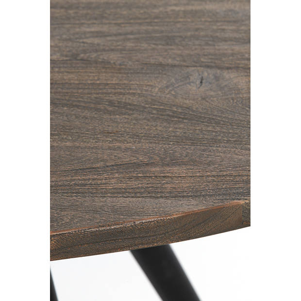 Light&living Eettafel Ø140x76 cm TURI acacia hout donker bruin-zwart