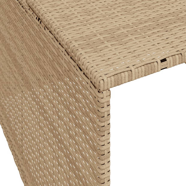 vidaXL Garage voor robotmaaier 86x90x52/57 cm poly rattan beige