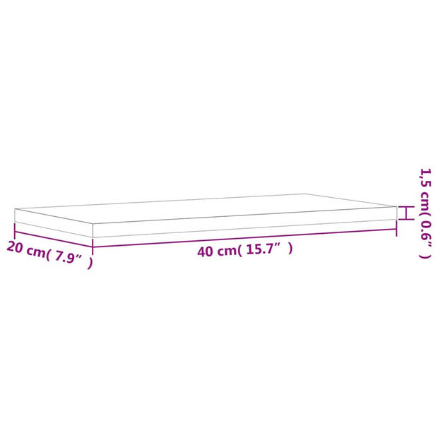 vidaXL Wandschappen 8 st 40x20x1,5 cm bewerkt hout bruin eikenkleur