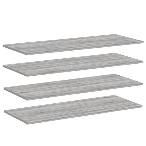 vidaXL Wandschappen 4 st 100x40x1,5 cm bewerkt hout grijs sonoma eiken