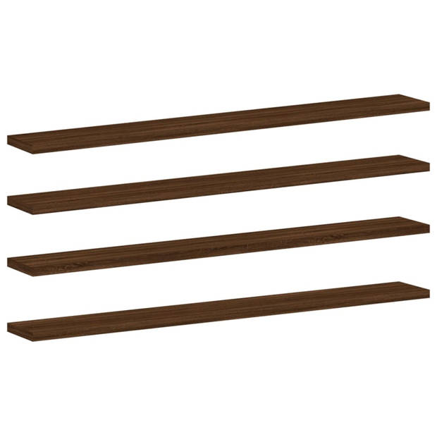 vidaXL Wandschappen 4 st 80x10x1,5 cm bewerkt hout bruin eikenkleur