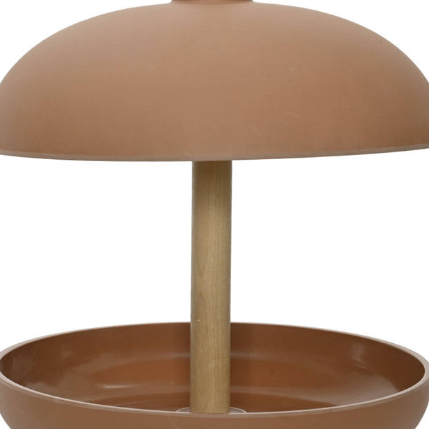 Decoris Vogelvoedersilo - hangend - cognac bruin - bamboe - 25 cm - Vogelvoederhuisjes