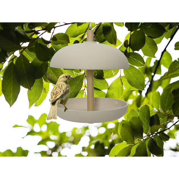 Decoris Vogelvoedersilo - hangend - beige - bamboe - 25 cm - Vogelvoederhuisjes