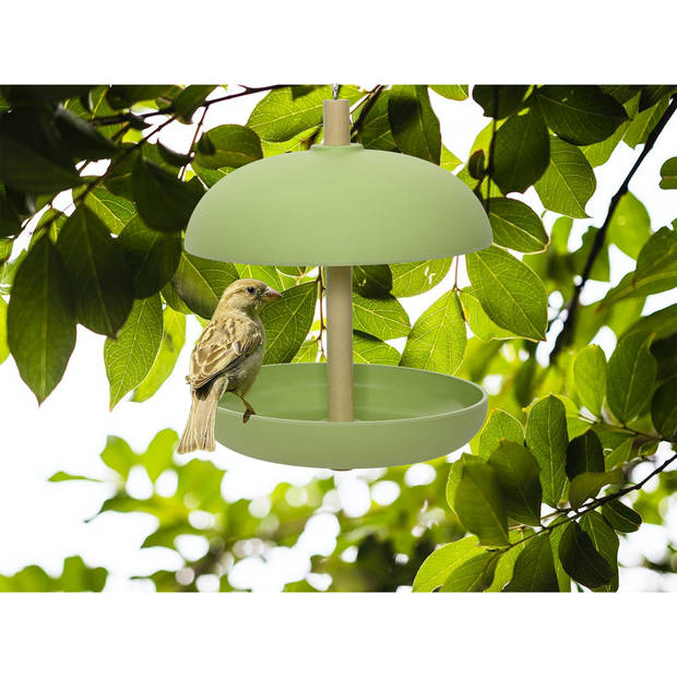 Decoris Vogelvoedersilo - hangend - pistache groen - bamboe - 25 cm - Vogelvoederhuisjes