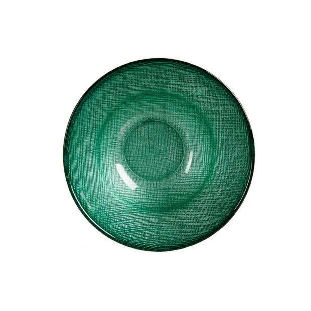 Kommetjes/serveer schaaltjes - Murano - glas - D15 x H6 cm - groen - Stapelbaar - Kommetjes