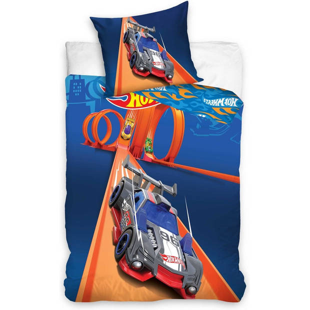 Hot Wheels Dekbedovertrek, Race - Eenpersoons - 140 x 200 cm - Katoen