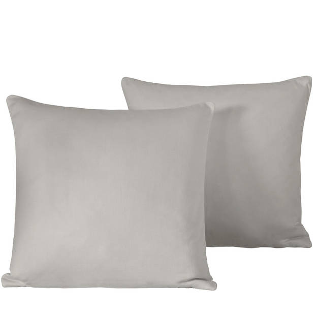 De Witte Lietaer Sierkussensloop Set Olivia Dove - 40 x 40 cm - Satijn Katoen