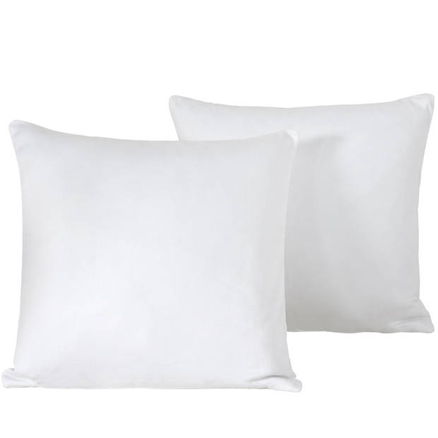 De Witte Lietaer Sierkussensloop Set Olivia White - 40 x 40 cm - Satijn Katoen