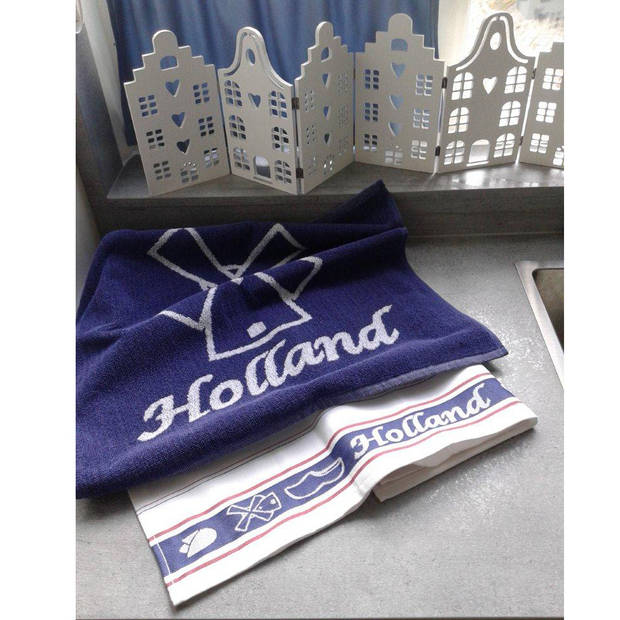 De Witte Lietaer Theedoek Holland Rood/wit/blauw - 1x 65x65cm 1x 50x55cm - Katoen