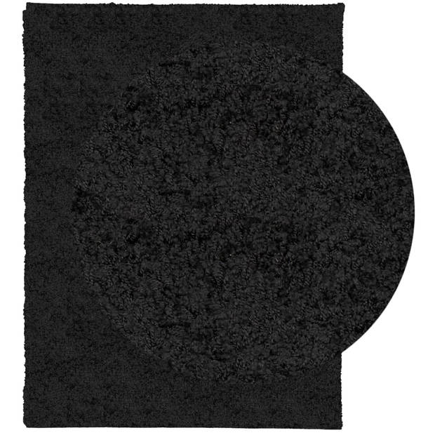 vidaXL Vloerkleed PAMPLONA shaggy hoogpolig modern 300x400 cm zwart