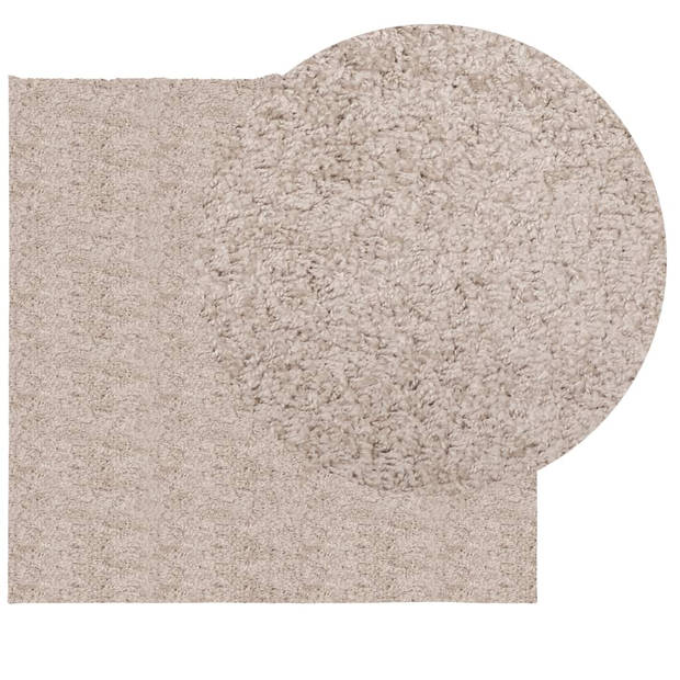 vidaXL Vloerkleed PAMPLONA shaggy hoogpolig modern 120x120 cm beige