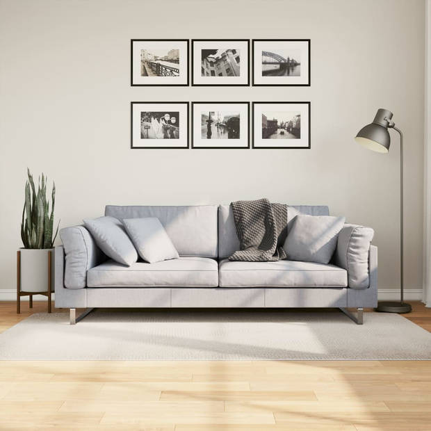 vidaXL Vloerkleed IZA laagpolig Scandinavisch 100x200 cm crèmekleurig