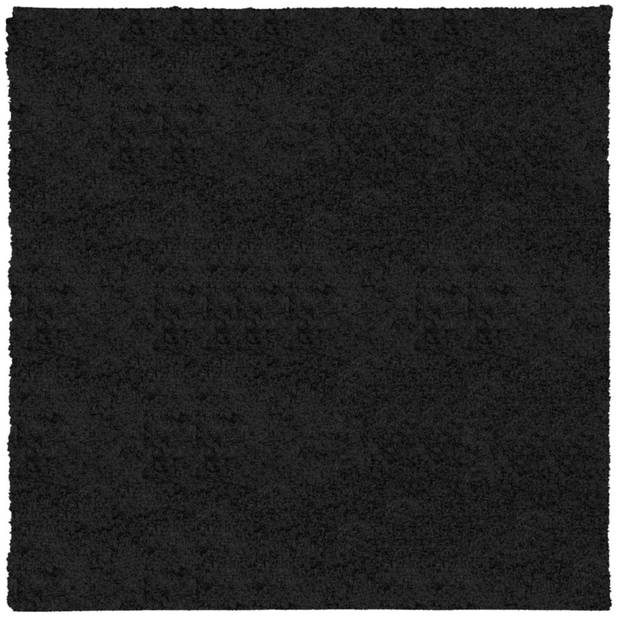 vidaXL Vloerkleed PAMPLONA shaggy hoogpolig modern 160x160 cm zwart