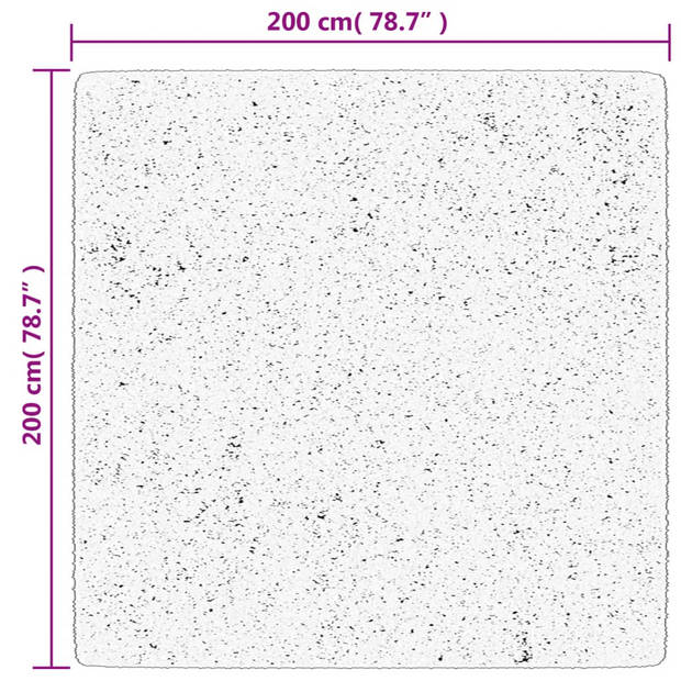 vidaXL Vloerkleed HUARTE laagpolig zacht wasbaar 200x200cm zandkleurig