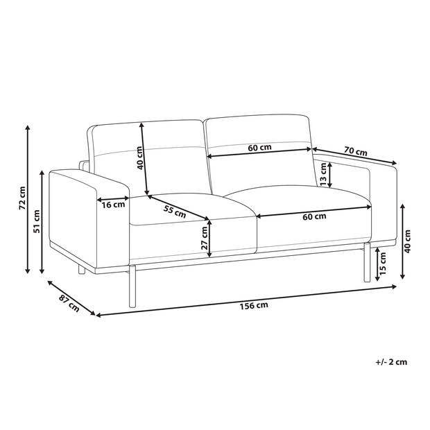 Beliani SOVIK - Tweezitsbank-Groen-Polyester