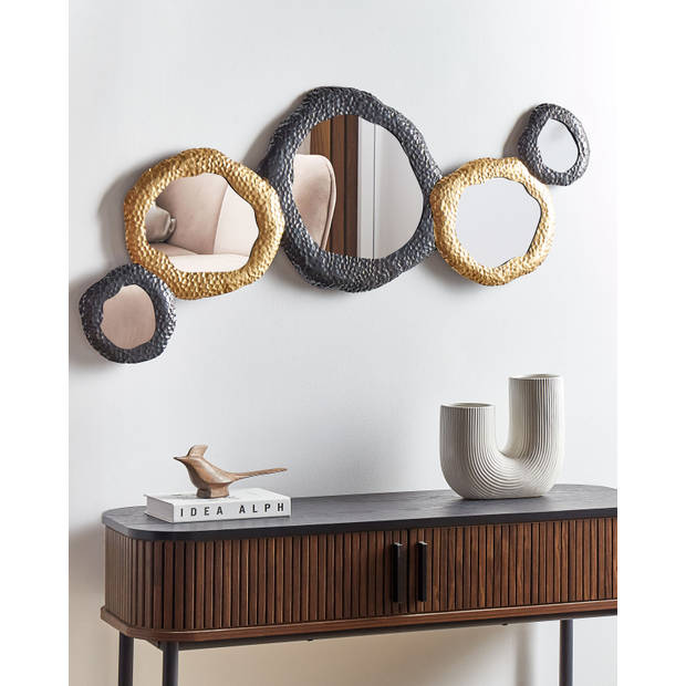 Beliani CHARNY - Decoratieve Spiegel-Zwart/Goud-IJzer