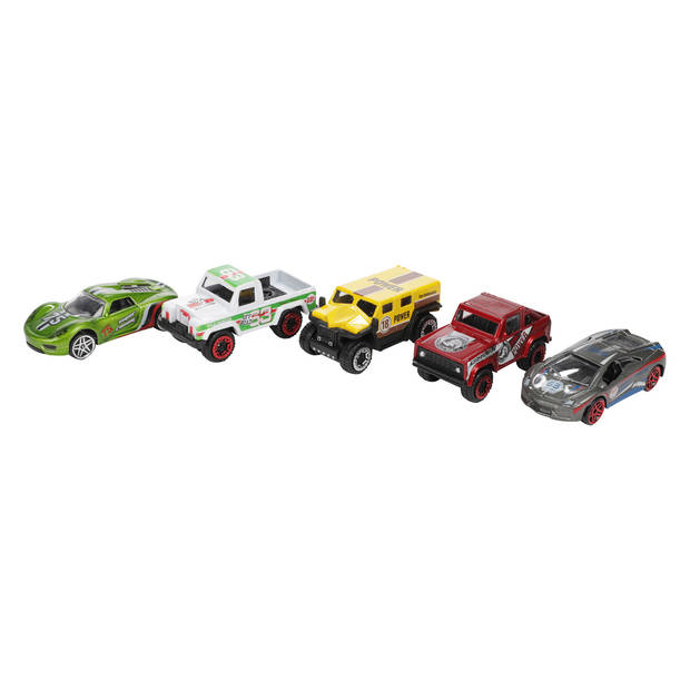 Toi Toys race/rally auto set 5-delig