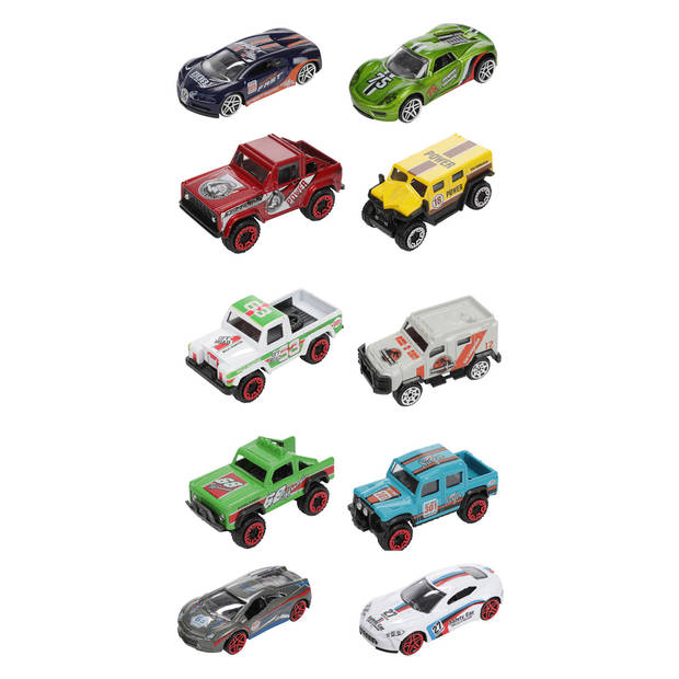 Toi Toys race/rally auto set 5-delig